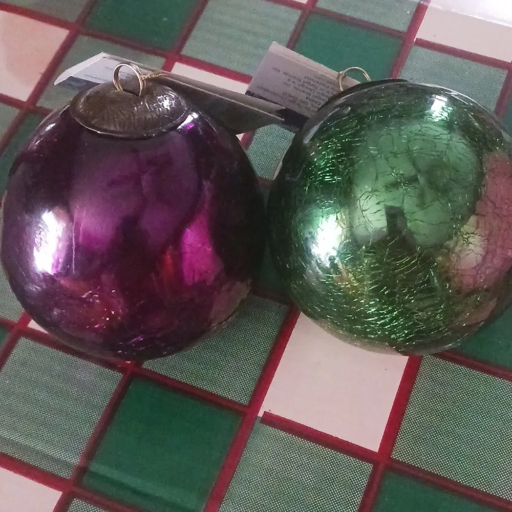 Target Mardi Gras Purple & Green Weighted Ornaments
